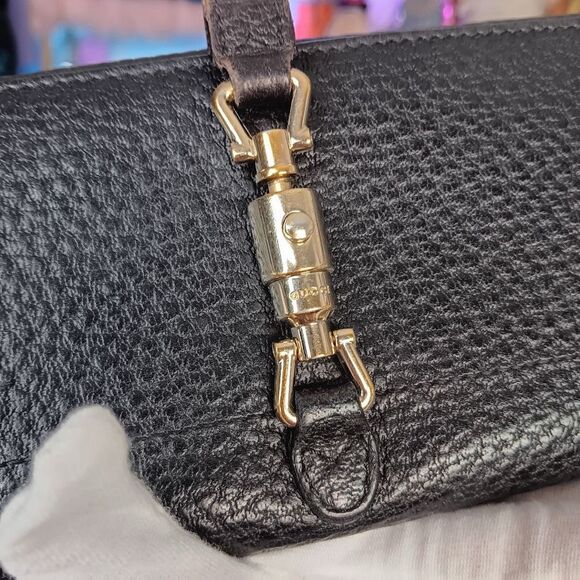 Gucci Jackie 1961 Black Pebble Leather Large Size Wallet - Picture 5 of 13